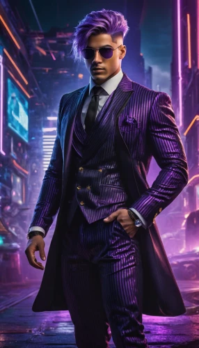 the suit,suit actor,purple rizantém,rich purple,business man,a black man on a suit,purple background,cyberpunk,purple,mafia,businessman,3d man,star-lord peter jason quill,spy,ceo,men's suit,banker,electro,spy-glass,suit,Photography,General,Fantasy