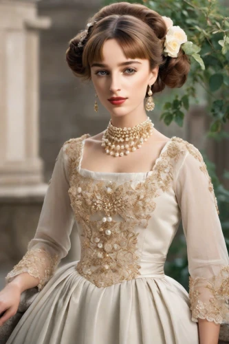 victorian lady,jane austen,victorian fashion,bridal clothing,victorian style,vintage dress,the victorian era,ball gown,downton abbey,bridal dress,bridal jewelry,wedding gown,hoopskirt,elegant,vintage woman,bodice,evening dress,overskirt,girl in a historic way,wedding dresses,Photography,Realistic