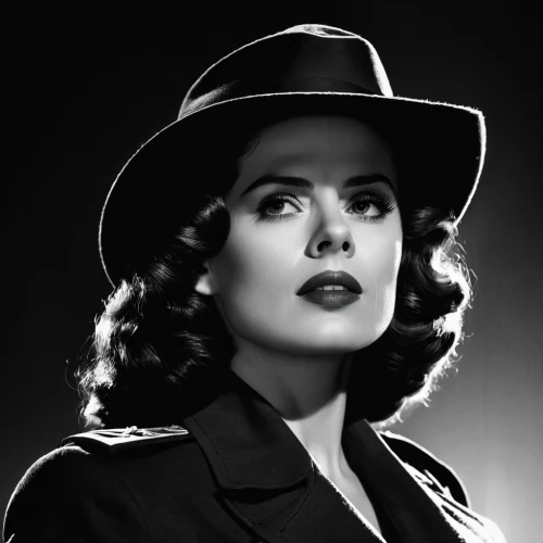 film noir,jane russell-female,black hat,hedy lamarr-hollywood,retro woman,daisy jazz isobel ridley,hat retro,femme fatale,hedy lamarr,dita,retro women,teresa wright,vintage woman,aging icon,shirley temple,maureen o'hara - female,the hat-female,british actress,leather hat,jean simmons-hollywood,Photography,Black and white photography,Black and White Photography 08