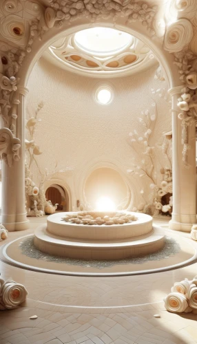 ornate room,3d render,3d rendering,musical dome,3d rendered,render,roof domes,circular staircase,marble palace,ufo interior,3d fantasy,3d mockup,stone oven,luxury bathroom,chamber,art nouveau design,stargate,sky space concept,vaulted ceiling,jewelry（architecture）