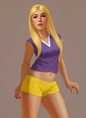 female runner,sports girl,daphne,sprint woman,retro girl,majorette (dancer),yellow jumpsuit,model years 1958 to 1967,female model,retro women,retro woman,gradient mesh,abra,yang,pinup girl,pin-up girl,sports uniform,stud yellow,3d rendered,digital painting,Illustration,Retro,Retro 09