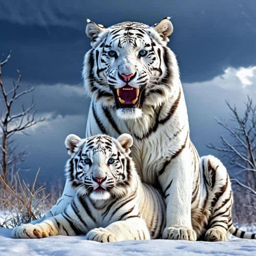 white tiger,white bengal tiger,big cats,siberian tiger,white lion family,snow leopard,tigers,blue tiger,the amur adonis,amur adonis,winter animals,lionesses,wild animals,exotic animals,cute animals,mother and baby,wildlife,asian tiger,lions couple,mother and infant,Photography,General,Realistic