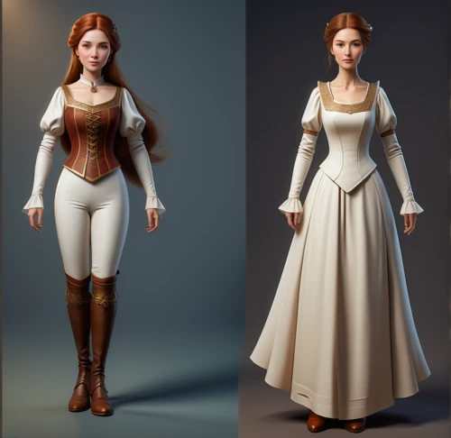 women's clothing,bodice,women clothes,bridal clothing,suit of the snow maiden,wedding dresses,cinderella,princess anna,ladies clothes,celtic queen,costume design,costumes,victorian fashion,fairytale characters,white clothing,female doll,3d model,fairy tale character,merida,celtic woman,Conceptual Art,Fantasy,Fantasy 01
