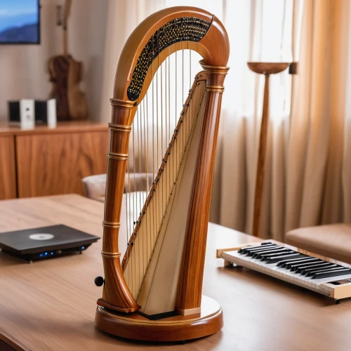 celtic harp,ancient harp,mouth harp,harp,harp strings,office instrument,harp player,harpist,musical instrument accessory,musical instrument,harp of falcon eastern,stringed bowed instrument,bowed instrument,writing instrument accessory,wooden instrument,folk instrument,string instrument accessory,stringed instrument,electronic musical instrument,harp with flowers,Photography,General,Realistic