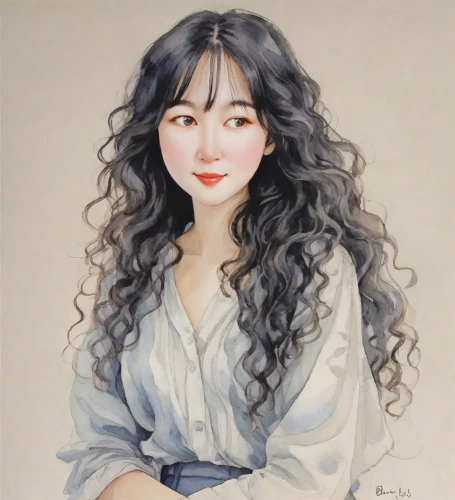 songpyeon,ao dai,asian woman,oriental longhair,vietnamese woman,junshan yinzhen,portrait of a girl,rou jia mo,choi kwang-do,xuan lian,oriental girl,luo han guo,ziu,girl portrait,tan chen chen,chinese art,mystical portrait of a girl,oriental princess,artist doll,kimjongilia,Digital Art,Watercolor