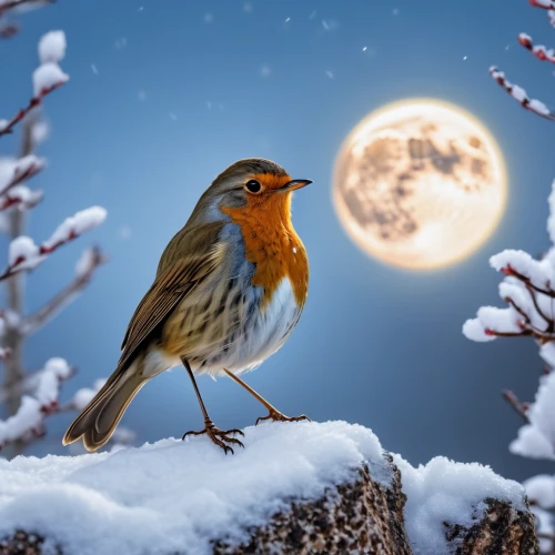 robins in a winter garden,christmas snowy background,robin redbreast,winter background,nocturnal bird,christmasbackground,bird robin,winter magic,christmas landscape,christmas messenger,winter animals,wintry,christmas background,christmas wallpaper,night bird,christmas owl,blue moon,carol singers,winter dream,robin redbreast in tree,Photography,General,Realistic
