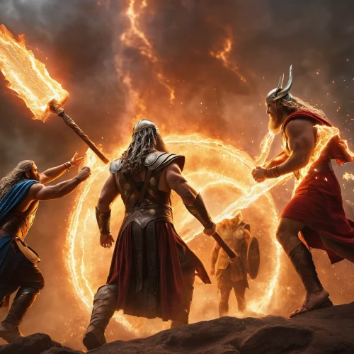 god of thunder,norse,vikings,thor,wizards,heroic fantasy,massively multiplayer online role-playing game,fantasy picture,fantasy art,fire dance,burning torch,games of light,the three magi,cg artwork,gauntlet,three kings,biblical narrative characters,bordafjordur,dancing flames,lokdepot,Photography,General,Commercial