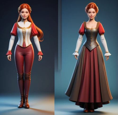 princess anna,3d model,women's clothing,bodice,victorian lady,fairy tale character,costume design,victorian fashion,women clothes,3d figure,celtic queen,hoopskirt,suit of the snow maiden,designer dolls,3d rendered,fairytale characters,cinderella,disney character,3d modeling,female doll,Conceptual Art,Fantasy,Fantasy 01