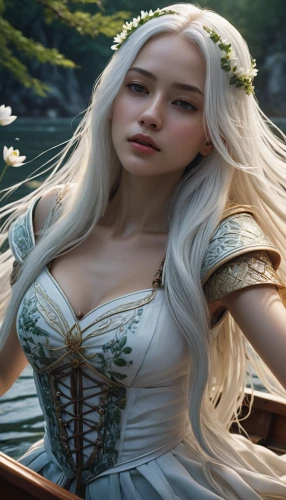 white rose snow queen,fantasy portrait,celtic queen,fantasy woman,rapunzel,the sea maid,fantasy picture,elven flower,the blonde in the river,fairy tale character,elven,fantasy art,heroic fantasy,elsa,cinderella,male elf,white lady,water rose,violet head elf,the enchantress,Photography,Artistic Photography,Artistic Photography 11