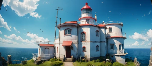 red lighthouse,house of the sea,lighthouse,panoramical,turrets,water castle,crown engine houses,petit minou lighthouse,diving bell,observatory,fairy tale castle,pano,scandia gnomes,summit castle,steam release,sunken church,chucas towers,aqua studio,myst,press castle,Photography,General,Cinematic
