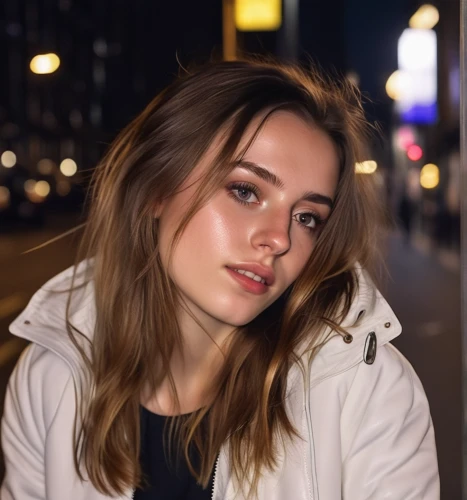 photo session at night,sofia,semi-profile,night photo,beautiful face,greta oto,beautiful young woman,pretty young woman,hazel,model beauty,swedish german,city ​​portrait,garanaalvisser,girl portrait,orla,angel face,on the street,romantic look,young woman,portrait background,Photography,General,Realistic