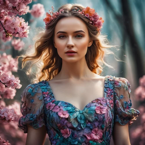 girl in flowers,beautiful girl with flowers,spring crown,floral,spring blossom,floral background,spring blossoms,spring background,vintage floral,flower fairy,blossoms,springtime background,blossom,colorful floral,blooming wreath,fantasy portrait,kahila garland-lily,spring bloom,floral dress,girl in a wreath,Photography,General,Fantasy