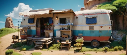 house trailer,popeye village,mobile home,caravan,rust truck,tavern,dunes house,wild west hotel,rosa cantina,small camper,scandia gnomes,nomad,ice cream stand,gypsy tent,rustico,houseboat,caterpillar gypsy,salvage yard,cube house,teardrop camper,Photography,General,Cinematic