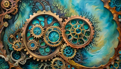 steampunk gears,cogs,fractals art,gears,cog,kinetic art,fractal art,steampunk,clockwork,mechanical puzzle,cogwheel,mandelbulb,decorative art,fractals,intricate,meticulous painting,biomechanical,cog wheels,fractal,mechanical,Illustration,Realistic Fantasy,Realistic Fantasy 13