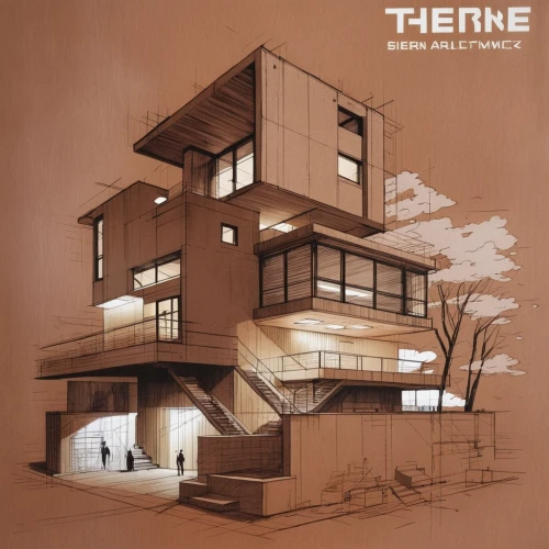 timber house,kirrarchitecture,arhitecture,frame house,cubic house,titane design,corten steel,modern architecture,isometric,thermae,wooden facade,orthographic,house drawing,modern house,habitat 67,thermal insulation,half-timbered,dunes house,cd cover,two story house,Illustration,Paper based,Paper Based 12