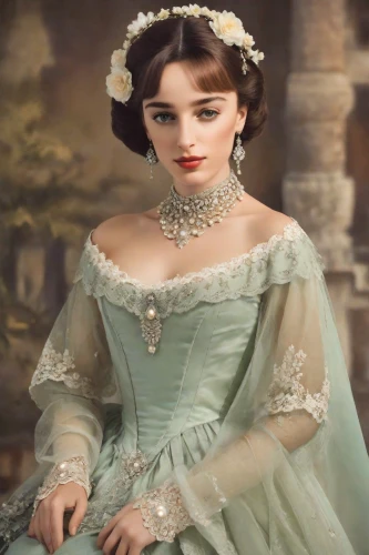 emile vernon,jane austen,victorian lady,lillian gish - female,audrey hepburn,elizabeth taylor,miss circassian,elizabeth taylor-hollywood,jean simmons-hollywood,cinderella,the victorian era,princess sofia,audrey,vintage female portrait,ball gown,audrey hepburn-hollywood,olivia de havilland,victorian fashion,elegant,debutante,Photography,Realistic