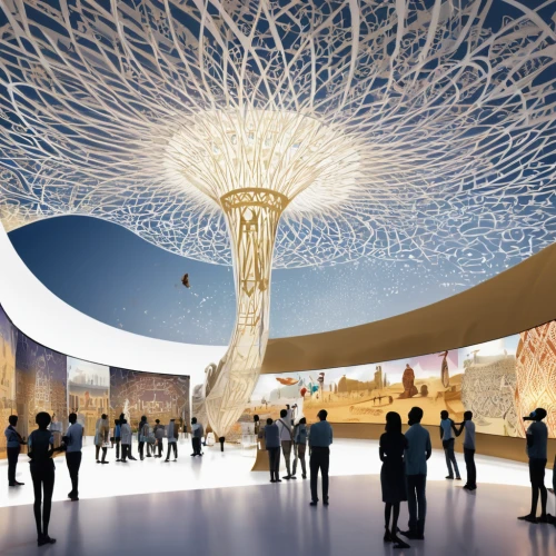 futuristic art museum,sky space concept,soumaya museum,hall of nations,musical dome,ceiling construction,archidaily,the dubai mall entrance,oval forum,universal exhibition of paris,ceiling fixture,chrysanthemum exhibition,lotte world tower,school design,artscience museum,hongdan center,singapura,ceiling lamp,chandelier,indoor games and sports,Conceptual Art,Fantasy,Fantasy 02