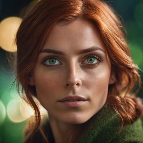 green eyes,fantasy portrait,women's eyes,cinnamon girl,fae,natural cosmetic,clary,heterochromia,woman portrait,romantic portrait,girl portrait,lara,fire eyes,retouch,vanessa (butterfly),nora,samara,elf,retouching,mystical portrait of a girl,Photography,General,Cinematic