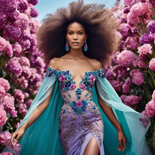 vogue,lilac arbor,jasmine bush,in full bloom,artificial hair integrations,west indian jasmine,beautiful african american women,flower fairy,afroamerican,fairy queen,vanity fair,blossomed,magazine cover,flora,black models,african american woman,miss universe,floral,blossoming,fabulous,Photography,General,Realistic