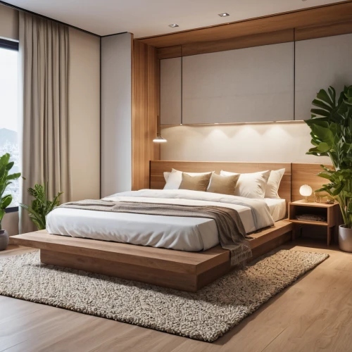 modern room,modern decor,room divider,contemporary decor,bed frame,japanese-style room,bedroom,sleeping room,canopy bed,interior modern design,guest room,futon pad,bamboo curtain,smart home,laminated wood,wood-fibre boards,guestroom,interior decoration,3d rendering,wooden mockup,Photography,General,Realistic