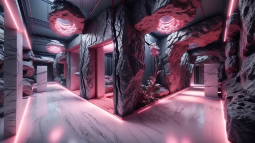 ufo interior,sci fi surgery room,hall of the fallen,dungeon,fractal environment,mandelbulb,lava cave,mining facility,ice hotel,hallway,panoramical,hallway space,futuristic landscape,chamber,glacier cave,futuristic art museum,3d fantasy,dungeons,sky space concept,3d render