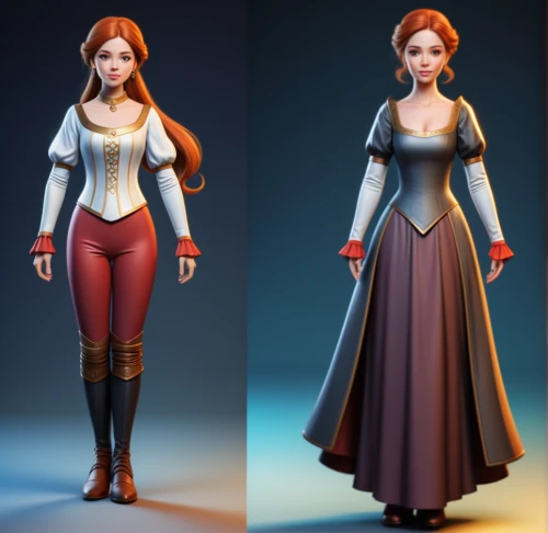 women's clothing,3d model,princess anna,women clothes,bodice,fairytale characters,fairy tale character,ladies clothes,fairy tale icons,3d rendered,3d modeling,gradient mesh,game characters,collected game assets,disney character,3d figure,costumes,character animation,merida,3d fantasy,Conceptual Art,Fantasy,Fantasy 01