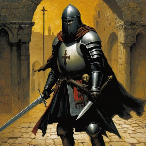 knight armor,crusader,knight,templar,iron mask hero,paladin,heavy armour,castleguard,joan of arc,knight tent,armored,heroic fantasy,medieval,hooded man,armored animal,knight festival,armor,armour,wall,swordsman,Illustration,Realistic Fantasy,Realistic Fantasy 29