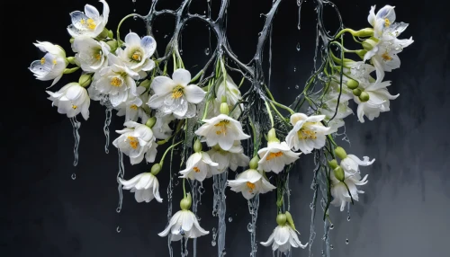 freesias,avalanche lily,easter lilies,madonna lily,jonquils,lilium candidum,flower water,jasmin-solanum,flower garland,water flower,water-the sword lily,jasminum,night scented jasmine,white flowers,white lily,luminous garland,lily of the valley,dicentra white,dendrobium,narcissus,Photography,Artistic Photography,Artistic Photography 02