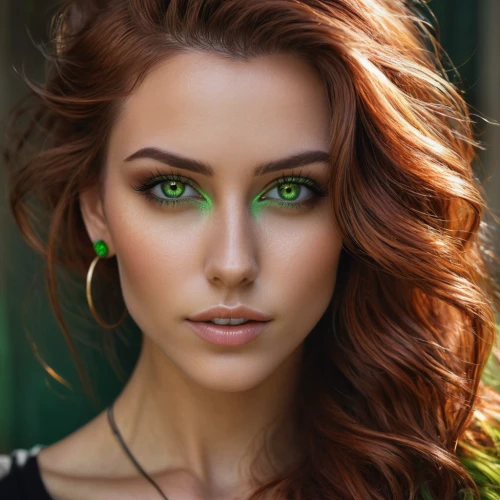 green eyes,heterochromia,women's eyes,irish,fire eyes,emerald,green,peacock eye,in green,green skin,golden eyes,poison ivy,eyes makeup,gold eyes,owl eyes,clary,eyes,celtic woman,neon makeup,redheads,Conceptual Art,Fantasy,Fantasy 16