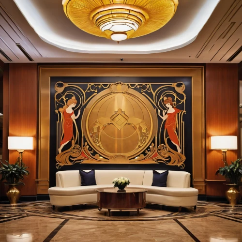 art deco,art deco ornament,hotel lobby,pan pacific hotel,lobby,luxury hotel,hotel hall,concierge,interior decor,art deco frame,interior decoration,wall decoration,art deco background,queen mary 2,art deco woman,hyatt hotel,decorative art,gold wall,deco,dragon palace hotel,Photography,General,Realistic