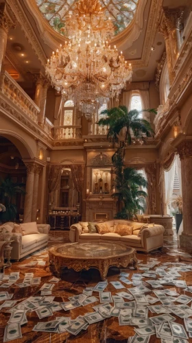 money rain,luxury real estate,luxury decay,mansion,ornate room,caesar palace,marble palace,caesar's palace,hotel lobby,caesars palace,venetian hotel,tax haven,gold castle,luxury property,money tree,monte carlo,luxury hotel,wealthy,wealth,glut of money