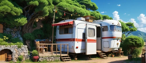 small camper,house trailer,mobile home,autumn camper,travel trailer poster,travel trailer,camping bus,railway carriage,railroad car,camper,studio ghibli,campsite,tourist camp,holiday home,caravanning,campground,teardrop camper,motorhome,motorhomes,inverted cottage,Photography,General,Realistic