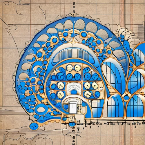 steampunk gears,blueprint,blueprints,musical dome,roof domes,airships,dome roof,art nouveau design,nautilus,iranian architecture,mandelbulb,panopticon,circular ornament,persian architecture,panoramical,fractal art,architect plan,byzantine architecture,fractals art,airship,Design Sketch,Design Sketch,Blueprint