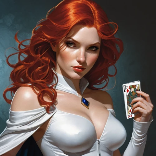 poker primrose,queen of hearts,playing card,poker set,playing cards,poker,dice poker,blackjack,deck of cards,clue and white,collectible card game,card deck,suit of spades,femme fatale,sorceress,red-haired,magician,bodice,royal flush,redhead doll