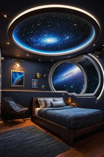 sky space concept,sleeping room,ufo interior,great room,spaceship,space ship,spaceship space,space capsule,sky apartment,porthole,space ships,outer space,canopy bed,home cinema,alien ship,deep space,modern room,constellation swan,space art,space,Illustration,Black and White,Black and White 17