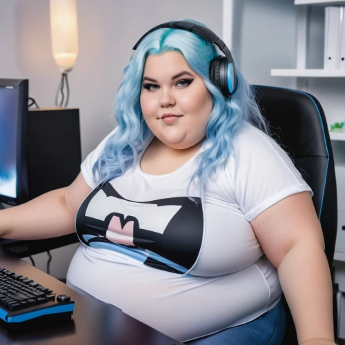 girl at the computer,plus-size model,gamer,the community manager,computer freak,plus-size,twitch,computer skype,silphie,computer desk,gamer zone,streamer,pc,twitch icon,mousepad,fat,lan,winterblueher,fatayer,plus-sized,Photography,General,Realistic