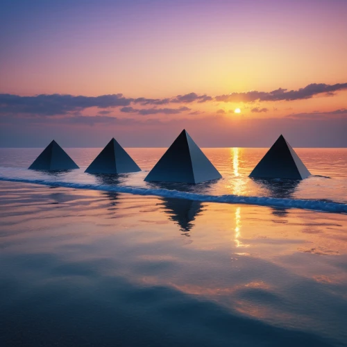 pyramids,pyramid,glass pyramid,stone pyramid,step pyramid,cube sea,triangles,triangles background,sailing boats,eastern pyramid,morning illusion,triangular,egypt,sailboats,symmetric,the endless sea,the great pyramid of giza,cube stilt houses,seascape,paper boat,Photography,General,Realistic