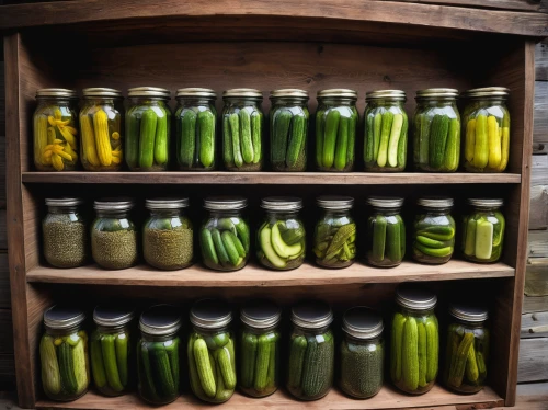 pickled cucumbers,homemade pickles,pickling,spreewald gherkins,mason jars,pickled cucumber,jars,mixed pickles,preserved food,pickles,food storage containers,spice rack,glass containers,food storage,canning,mason jar,glass bottles,pickled,snake pickle,piccalilli,Illustration,Realistic Fantasy,Realistic Fantasy 41