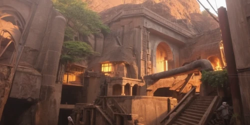 hall of the fallen,ancient city,castle iron market,ancient buildings,ruins,riad,mausoleum ruins,medieval architecture,ruin,tokyo disneysea,lost place,the ruins of the,concept art,castle of the corvin,medieval,dungeon,myst,petra,zion,haunted cathedral,Photography,General,Realistic