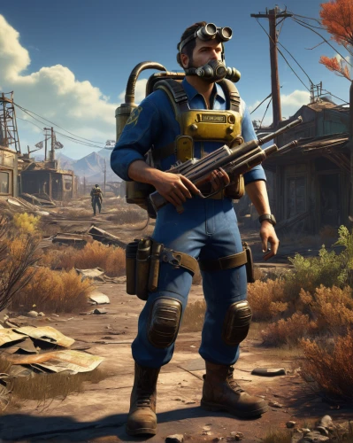 fallout4,fallout,fresh fallout,blue-collar worker,blue-collar,miner,wasteland,mercenary,combat medic,civil defense,miners,aquanaut,grenadier,engineer,pubg mascot,steel helmet,steel man,rifleman,mojave,valve,Illustration,Vector,Vector 03