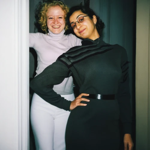 clue and white,business women,nuns,retro women,businesswomen,vegan icons,beauty icons,sustainability icons,women friends,vintage babies,duo,two girls,wedding icons,1980s,long underwear,women's clothing,singer and actress,receptionists,shoulder pads,costumes