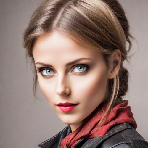 scarlet witch,red coat,harley,women's eyes,portrait background,female model,super heroine,head woman,portrait photography,harley quinn,woman face,portrait photographers,red eyes,women's cosmetics,fire red eyes,retouching,vampire woman,red lipstick,retouch,red lips,Photography,Realistic