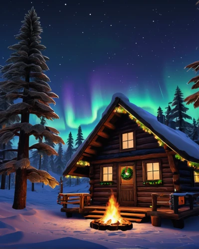 the northern lights,nordic christmas,northern lights,northern light,norther lights,log cabin,auroras,northen lights,finnish lapland,winter house,the cabin in the mountains,north pole,aurora village,christmas snowy background,log home,christmasbackground,winter village,lapland,snowhotel,snow house,Conceptual Art,Daily,Daily 28
