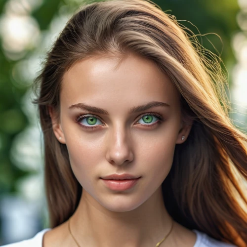 green eyes,heterochromia,women's eyes,natural cosmetic,girl portrait,beautiful young woman,golden eyes,female model,eyes,young woman,pretty young woman,peacock eye,woman face,beautiful face,eyes makeup,gold eyes,portrait photography,in green,romantic look,model beauty,Photography,General,Realistic