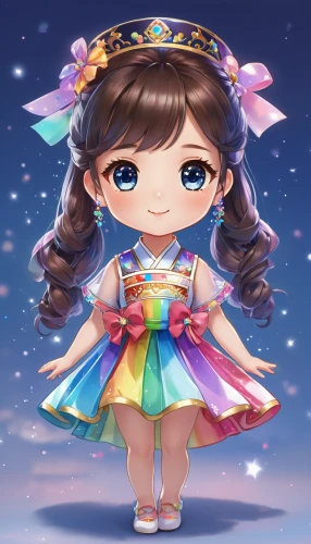 child fairy,fairy galaxy,little girl fairy,princess crown,fairy queen,princess sofia,chibi girl,flower fairy,fairy tale character,show off aurora,candy island girl,vanessa (butterfly),figure skater,rosa ' the fairy,fairy,rainbow and stars,hanbok,honmei choco,rainbow background,rosa 'the fairy,Illustration,Japanese style,Japanese Style 01