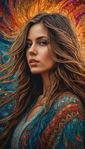 boho art,fantasy art,art painting,mystical portrait of a girl,world digital painting,fantasy portrait,colorful background,portrait background,creative background,boho background,psychedelic art,oil painting on canvas,photo painting,meticulous painting,chalk drawing,colorful foil background,digital art,gypsy soul,fantasy picture,artistic portrait,Photography,General,Fantasy