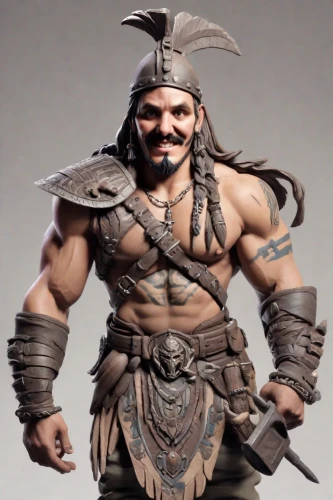 barbarian,vax figure,male character,3d figure,game figure,grog,thracian,poseidon god face,tribal chief,figurine,actionfigure,png sculpture,greek gods figures,gaul,hercules,warrior east,mohnfigur,minotaur,sparta,poseidon,Digital Art,Clay