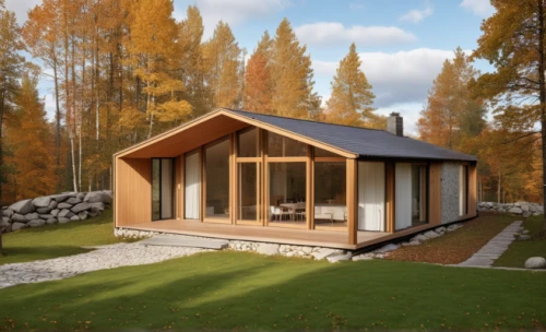 inverted cottage,prefabricated buildings,small cabin,timber house,folding roof,corten steel,cubic house,wooden sauna,summer house,eco-construction,log cabin,3d rendering,frame house,wooden house,grass roof,wooden hut,holiday home,wooden decking,archidaily,cabin