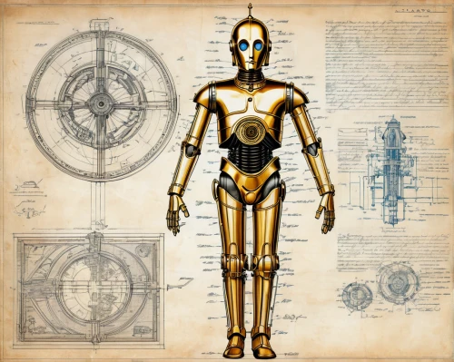 c-3po,droid,the vitruvian man,medical concept poster,theoretician physician,anatomical,cybernetics,biomechanical,vitruvian man,droids,autopsy,ship doctor,the human body,prosthetic,skeletal structure,acupuncture,naval architecture,medical device,human anatomy,human body anatomy,Unique,Design,Blueprint