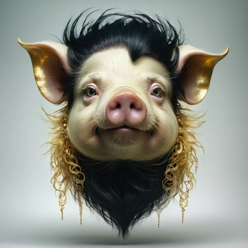 domestic pig,pig,swine,boar,pig dog,inner pig dog,porker,anthropomorphized animals,brush ear pig,wool pig,pork,suckling pig,piggy,pot-bellied pig,hog,head cheese,kawaii pig,warthog,pig roast,animal portrait,Illustration,Realistic Fantasy,Realistic Fantasy 15